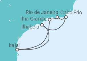 Itinerário do Cruzeiro  Ilhabela, Cabo Frio, Rio de Janeiro, Ilha Grande - MSC Cruzeiros