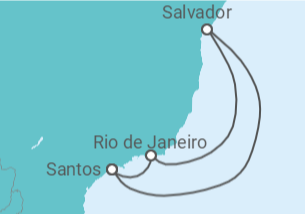 Itinerário do Cruzeiro  Ano Novo Brasil 2022 - Costa Cruzeiros