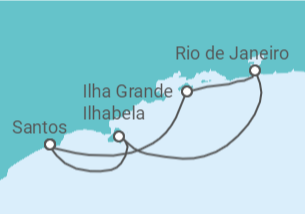 Itinerário do Cruzeiro  Ilhabela, RJ e Ilha Grande - MSC Cruzeiros