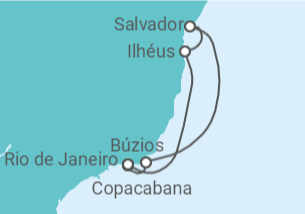 Itinerário do Cruzeiro  Réveillon pelo Brasil 2023 - MSC Cruzeiros