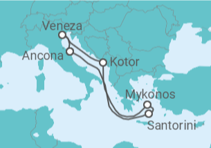 Itinerário do Cruzeiro  Itália, Montenegro, Grécia - MSC Cruzeiros