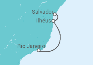 Itinerário do Cruzeiro  De Salvador ao RJ - MSC Cruzeiros
