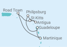 Itinerário do Cruzeiro  Guadalupe, Sint Maarten, Antígua E Barbuda, Ilhas Virgens Britânicas - MSC Cruzeiros