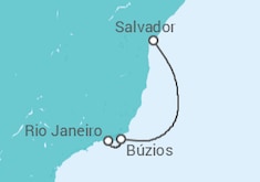 Itinerário do Cruzeiro  Do RJ a Salvador - MSC Cruzeiros