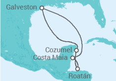 Itinerário do Cruzeiro  México, Honduras - Royal Caribbean