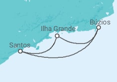 Itinerário do Cruzeiro  Ilha Grande, Búzios 2024 - MSC Cruzeiros
