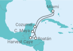 Itinerário do Cruzeiro  Honduras, México - NCL Norwegian Cruise Line