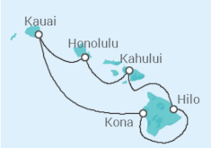 Itinerário do Cruzeiro  Hawaii HNL Inter Island - NCL Norwegian Cruise Line