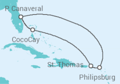 Itinerário do Cruzeiro  Bahamas, Ilhas Virgens - Royal Caribbean