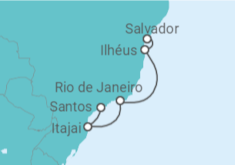Itinerário do Cruzeiro  De Salvador a Santos - Costa Cruzeiros