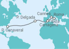 Itinerário do Cruzeiro  França, Espanha, Portugal - NCL Norwegian Cruise Line