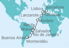 Itinerário do Cruzeiro  De Barcelona a Buenos Aires - Costa Cruzeiros