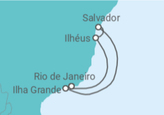 Itinerário do Cruzeiro  Ilhéus, Salvador, Ilha Grande - MSC Cruzeiros