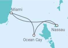 Itinerário do Cruzeiro  Ocean Cay, Nassau TI - MSC Cruzeiros
