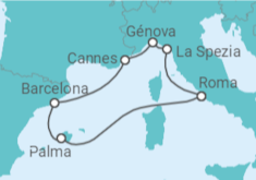 Itinerário do Cruzeiro  Itália, Espanha, França TI - MSC Cruzeiros