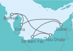 Itinerário do Cruzeiro  Qatar, Emirados Árabes TI - MSC Cruzeiros