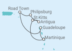 Itinerário do Cruzeiro  Ilhas Virgens Britânicas, Sint Maarten, Antígua E Barbuda, Martinica TI - MSC Cruzeiros