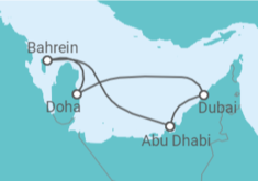 Itinerário do Cruzeiro  Qatar, Emirados Árabes TI - MSC Cruzeiros