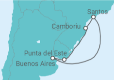 Itinerário do Cruzeiro  Camboriú, Punta Del Este, Buenos Aires - MSC Cruzeiros