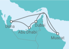Itinerário do Cruzeiro  Emirados Árabes, Qatar, Omã - Costa Cruzeiros