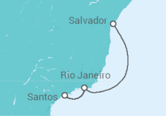 Itinerário do Cruzeiro  De Santos a Salvador - Costa Cruzeiros