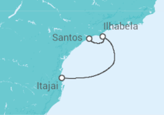 Itinerário do Cruzeiro  De Itajaí a Santos - Costa Cruzeiros