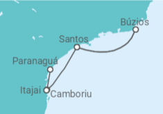 Itinerário do Cruzeiro  De Paranaguá a Santos - MSC Cruzeiros