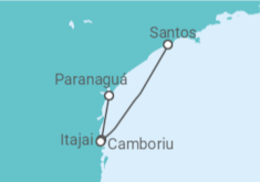 Itinerário do Cruzeiro  De Paranaguá a Santos - MSC Cruzeiros