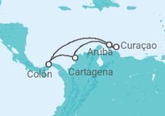 Itinerário do Cruzeiro  Curaçao, Aruba, Panamá - Royal Caribbean