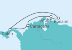 Itinerário do Cruzeiro  Aruba, Bonaire, San Eustaquio y Saba, Panamá - Royal Caribbean