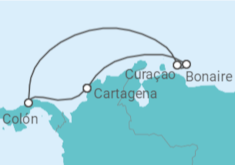 Itinerário do Cruzeiro  Bonaire, San Eustaquio y Saba, Curaçao, Panamá - Royal Caribbean