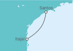 Itinerário do Cruzeiro  De Itajaí a Santos - MSC Cruzeiros