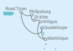 Itinerário do Cruzeiro  Guadalupe, Ilhas Virgens Britânicas, Sint Maarten, Antígua E Barbuda - MSC Cruzeiros