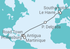 Itinerário do Cruzeiro  França, Portugal, Ilhas Virgens Britânicas, Sint Maarten, Antígua E Barbuda TI - MSC Cruzeiros