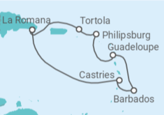 Itinerário do Cruzeiro  Santa Lúcia, Barbados, Guadalupe, Sint Maarten, Ilhas Virgens Britânicas - Costa Cruzeiros