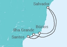 Itinerário do Cruzeiro  Natal pelo Brasil TI - MSC Cruzeiros