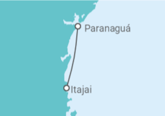 Itinerário do Cruzeiro  De Paranaguá a Itajaí TI - MSC Cruzeiros