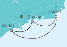 Itinerário do Cruzeiro  Buzios, Ilha Grande 2025-2026 - MSC Cruzeiros