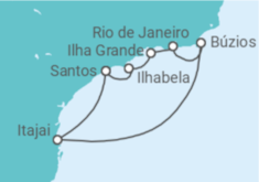 Itinerário do Cruzeiro  Litoral brasileiro 25/26 - MSC Cruzeiros