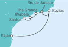 Itinerário do Cruzeiro  De Santos a Itajaí - MSC Cruzeiros