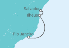 Itinerário do Cruzeiro  De Salvador ao RJ 2026 - MSC Cruzeiros