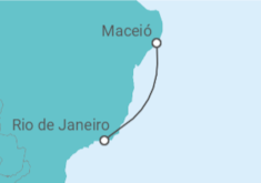 Itinerário do Cruzeiro  Do RJ ao Maceió 2026 - MSC Cruzeiros