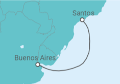 Itinerário do Cruzeiro  De Buenos Aires a Santos 2026 - MSC Cruzeiros