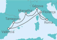 Itinerário do Cruzeiro  França, Espanha, Itália - MSC Cruzeiros