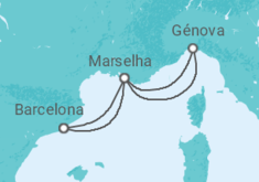 Itinerário do Cruzeiro  França, Itália - MSC Cruzeiros