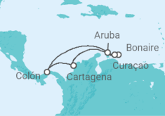 Itinerário do Cruzeiro  Curaçao, Bonaire, San Eustaquio y Saba, Aruba, Panamá - Royal Caribbean