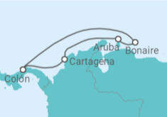 Itinerário do Cruzeiro  Aruba, Bonaire, San Eustaquio y Saba, Panamá - Royal Caribbean