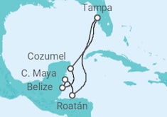 Itinerário do Cruzeiro  Honduras, Belize, México - Royal Caribbean
