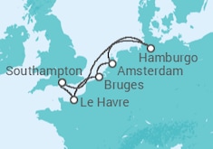 Itinerário do Cruzeiro  Alemanha, Holanda, Bélgica, França - MSC Cruzeiros