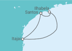 Itinerário do Cruzeiro  Brasil - Costa Cruzeiros